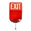 Czerwona lampa ścienna z napisem EXIT