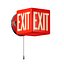 Czerwona lampa ścienna z napisem EXIT