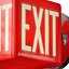 Czerwona lampa ścienna z napisem EXIT