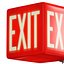 Czerwona lampa ścienna z napisem EXIT
