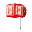Czerwona lampa ścienna z napisem EXIT