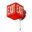 Czerwona lampa ścienna z napisem EXIT
