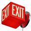 Czerwona lampa ścienna z napisem EXIT