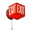 Czerwona lampa ścienna z napisem EXIT