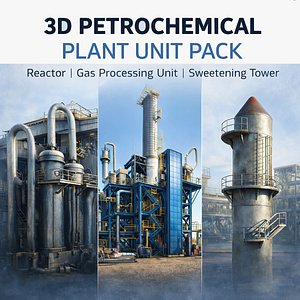 3D Ultra-High Quality Industrial Process Plant Pack &ndash; 3 Unique Units