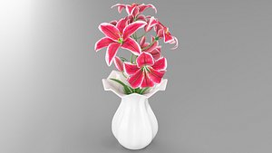 3D model tiger pink lily