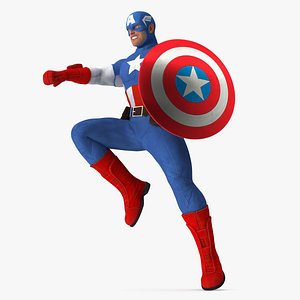 Marvel Cartoon Captain America Rigged