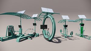 3D solar-powered fitness equipment-A7 model