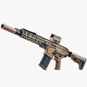 3D Sig Sauer MCX Spear Rifle With Collimator PBR model