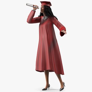 Light Skin Graduation Gown Woman