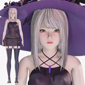 Halloween costume 0001 - Rig - Unreal - Unity - Blender - Animated - Realistic Female Character