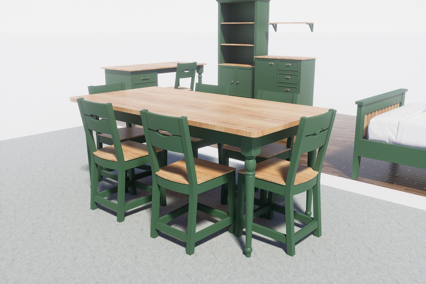3D Model Country Furniture Set - TurboSquid 2330090