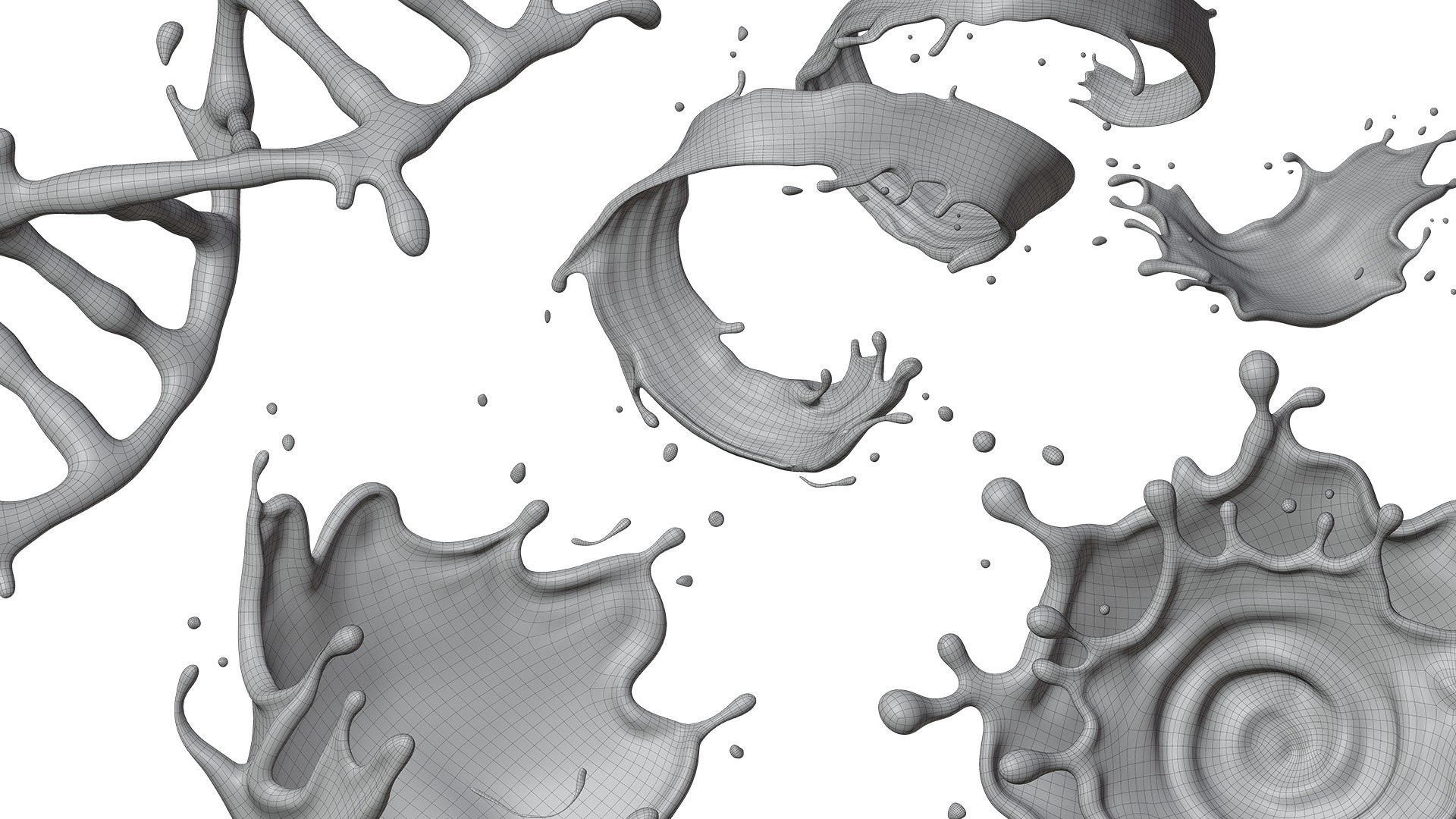 Splash Milk 20 Files 3D Model Collection 3D - TurboSquid 2454540