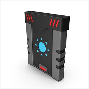 3D SciFi Access Key Cartridge Grey V4 PBR model
