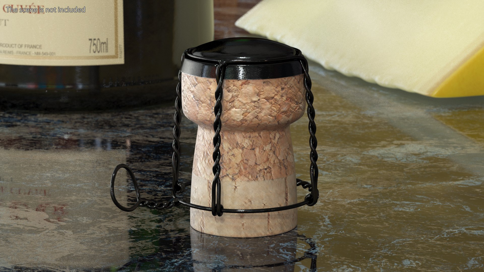 Champagne Bottle Cork With Wire Upright Model TurboSquid 1852200