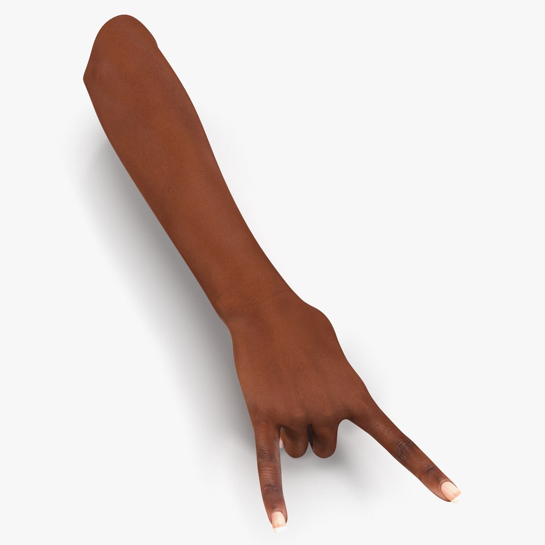 Female Hand African American Pose 3 3D Model 3D model preview
