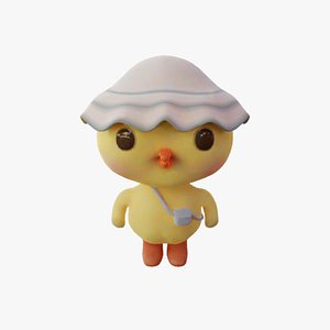 Kawaii Baby Duck 3D model