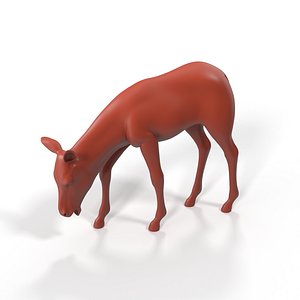 3D Plains Zebra Foal Eating for 3D Print