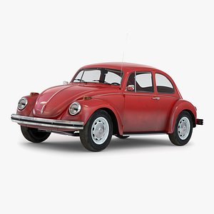 3d volkswagen beetle 1966 red