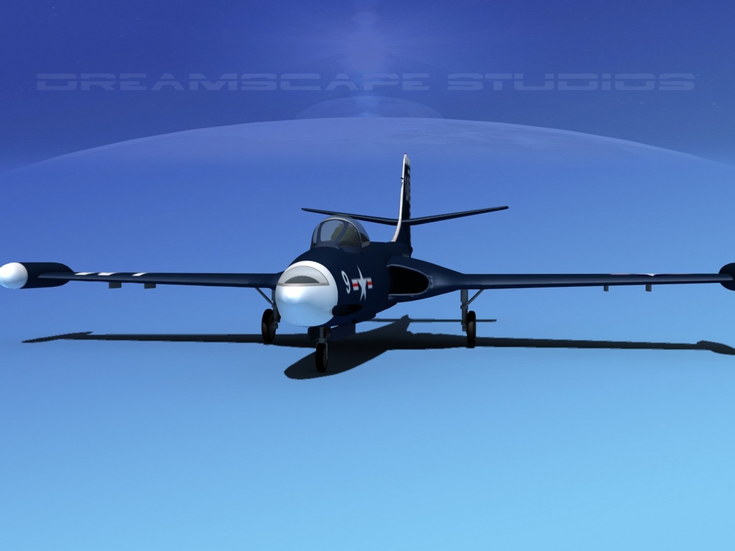 Korean F2h Banshee Jet Fighter 3d Model