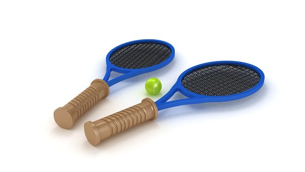 3D Tennis Racquet with Ball
