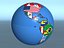 geopolitica earth globe country 3ds