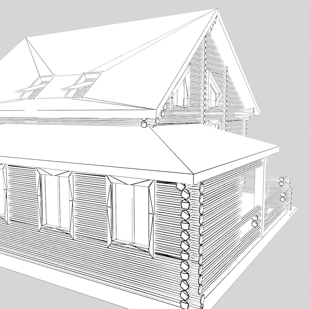 House Wooden 3d Model 9046