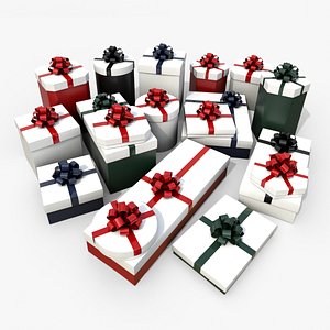 3D Gift Boxes - Complete Assortment with Fixed Ribbon Rosette