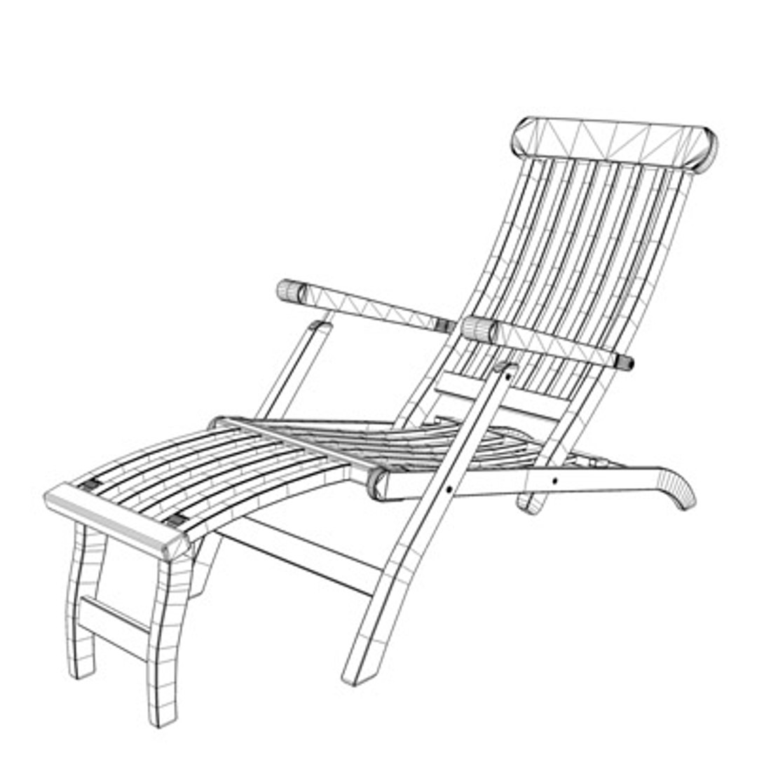elegant deckchair chair 3d 3ds