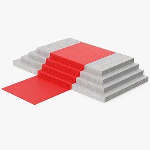 3D Red Carpet And Stairs model