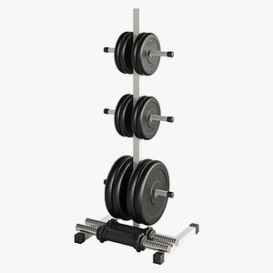 Vertical Weight Plate and Dumbbell Rack