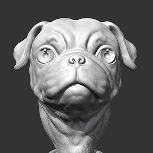 Pug Head AM36 3D print model 3D model