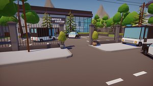 Low Poly FPS Map Vol3 Shooter Office interior Map for Unity