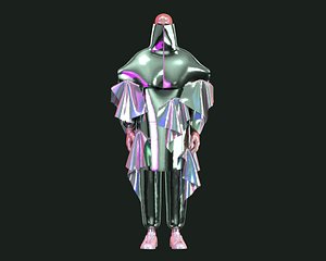 3D NFT-Mens Metal Dress In Low Poly model