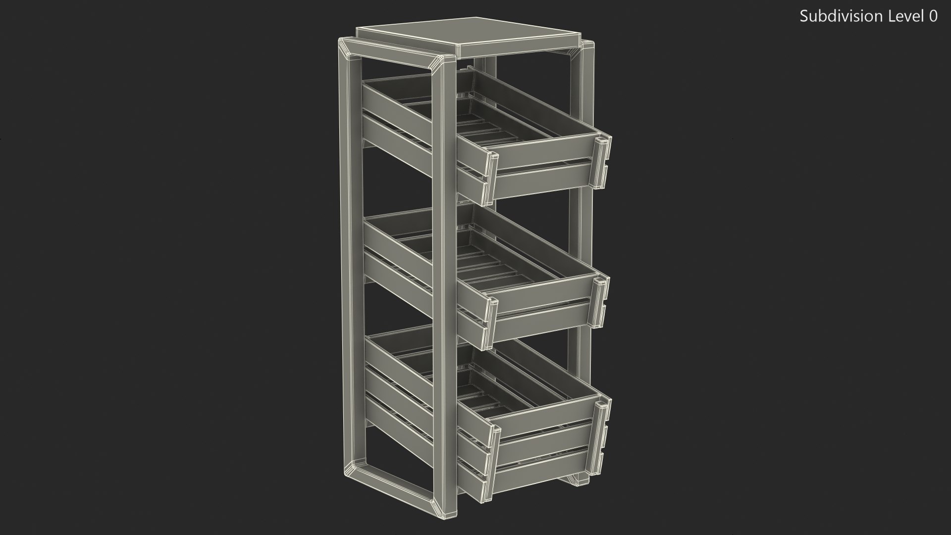 Wooden Vegetable Rack With Drawers Model TurboSquid 1912703   Woodenvegetablerackwithdrawers3dmodel014 