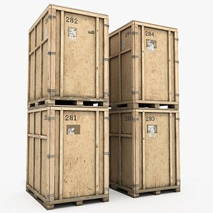 Warehouse wooden containers
