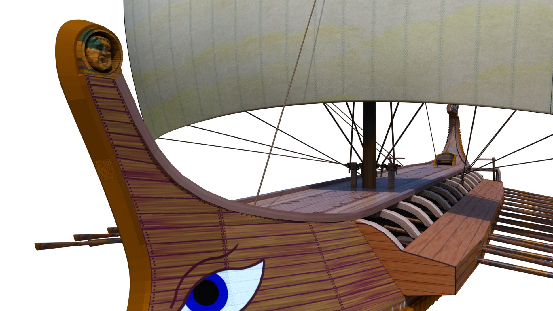 3D Historical Roman Greek Warship Trireme Model - TurboSquid 2206183