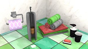 free bathroom implements 3d model