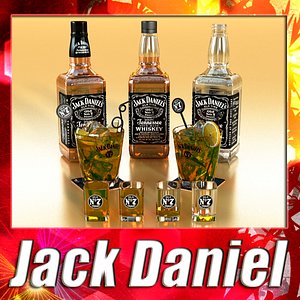 jack daniels whisky glass 3d model