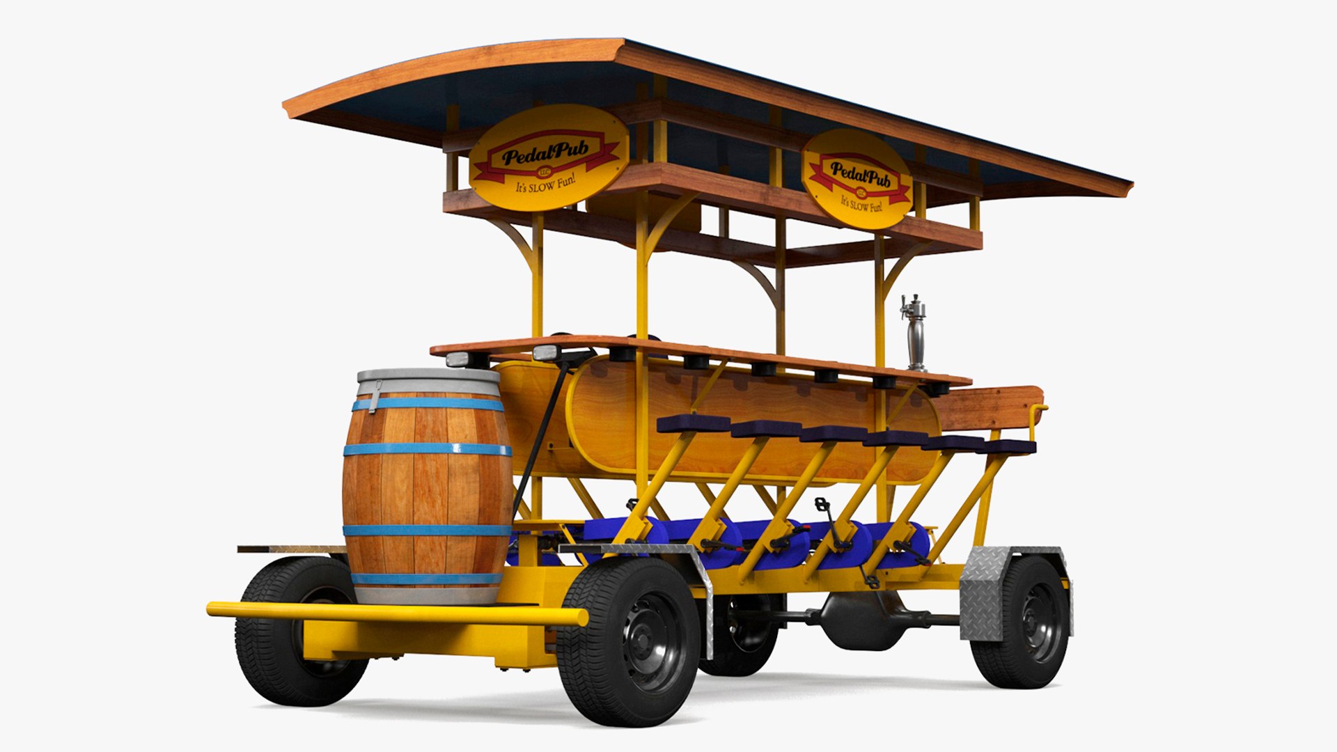 Pedal Pub Party Bike Rigged 3D model preview