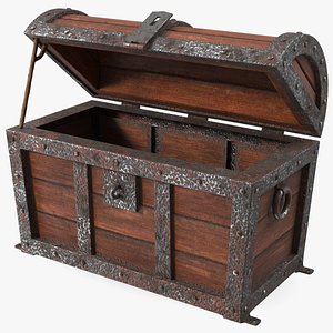 Ancient Wooden Chest Empty