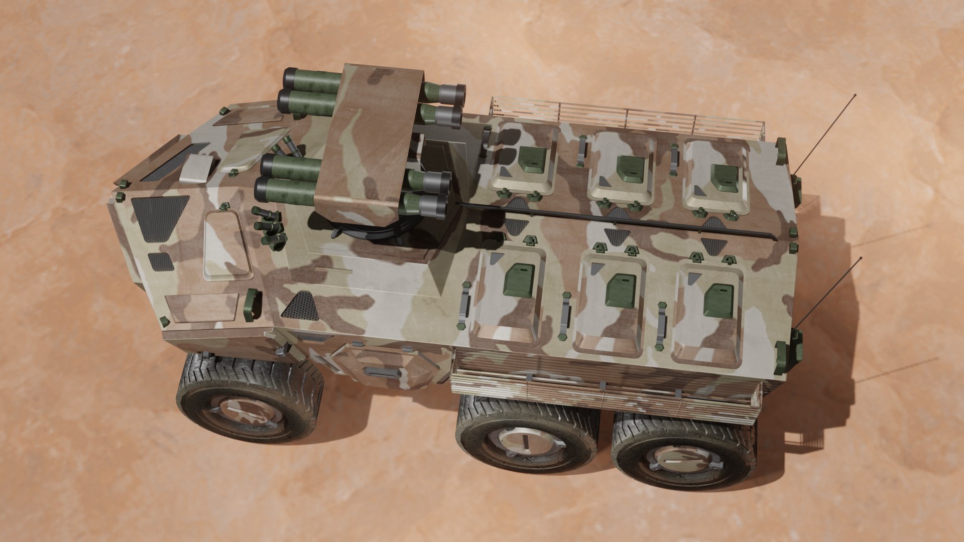 Sci-fi APC ATGM Desert Camouflage 3D - TurboSquid 2128473
