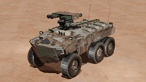 Sci-fi APC ATGM desert camouflage