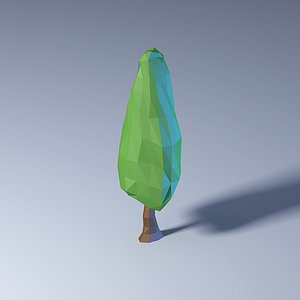polygonal low-poly tree 3D
