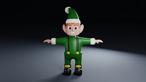 Toon Style Christmas Elf 3D model