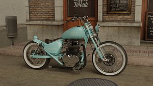 Custom Royal Enfield Chopper 3D