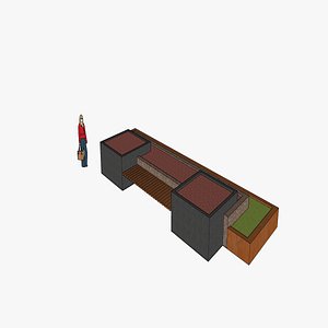 City Bench Furniture 2 - Street Bench 2 3D model
