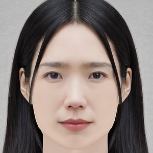 3D Tao Okamoto Head - No Hair - Low poly head for game model