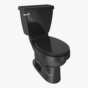 WC Ceramic Toilet Black 3D Model