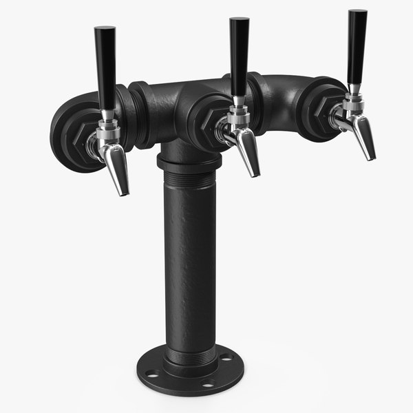 3D black iron pipe beer tower model TurboSquid 1683426